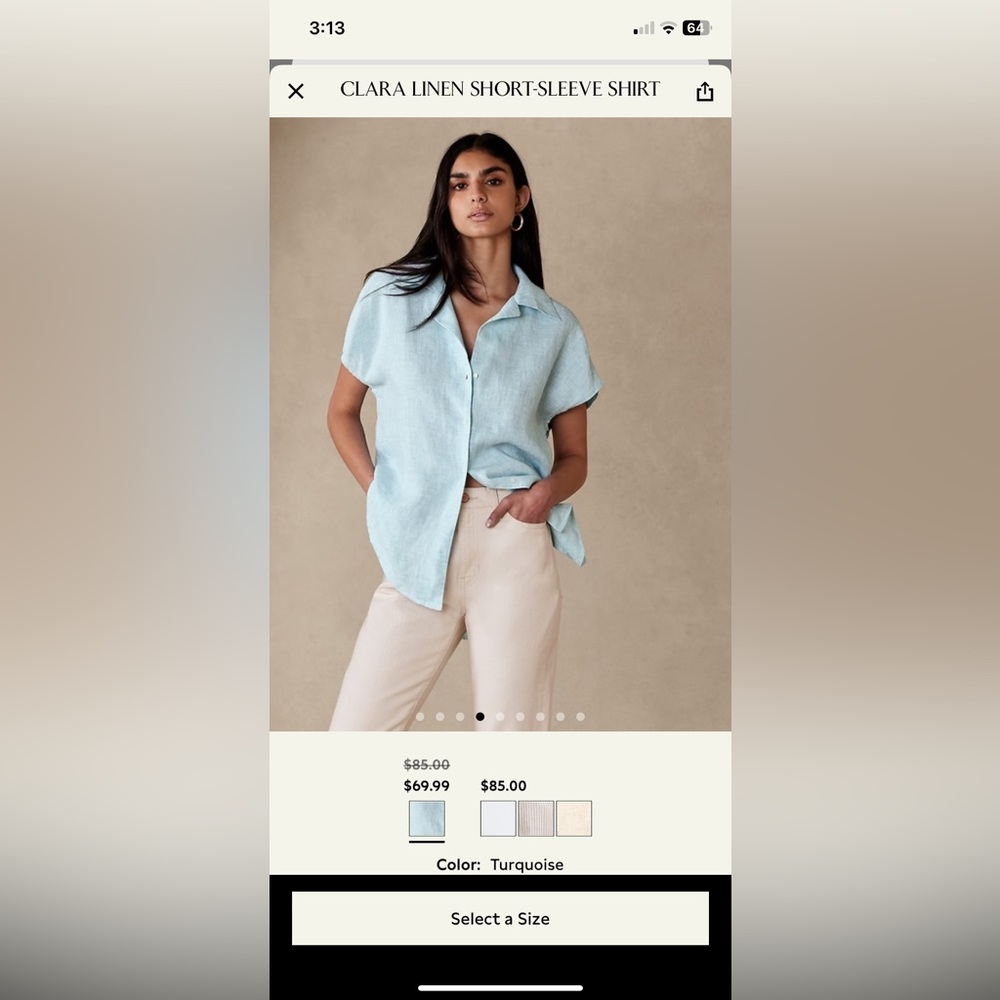 Banana republic Clara linen shirt NWT